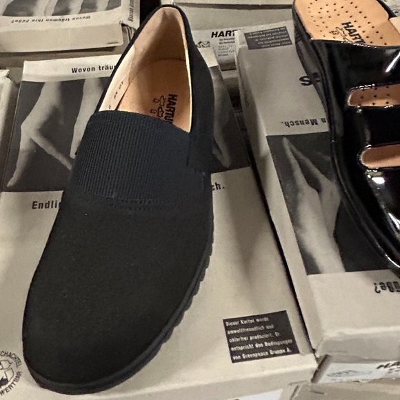 Vintage‎ Hartjes Mens Black Nubuck slip on shoes